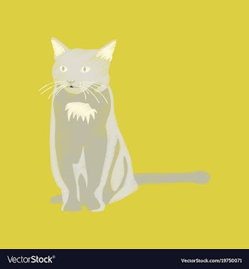 Flat shading style icon cat vector image