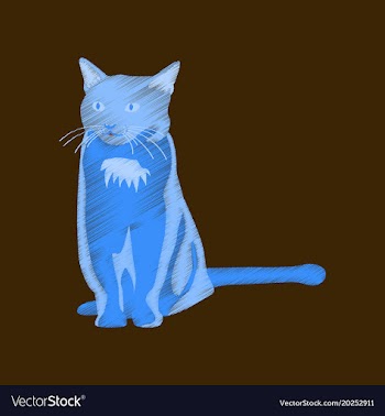 Flat shading style icon cat vector image