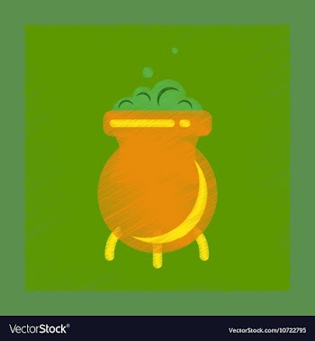 Flat shading style icon cauldron witches potion vector image