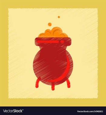 Flat shading style icon cauldron witches potion vector image