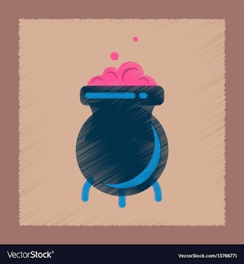 Flat shading style icon cauldron witches potion vector image