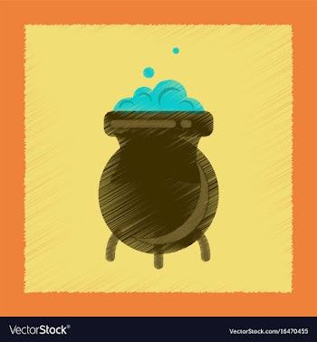 Flat shading style icon cauldron witches potion vector image