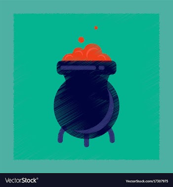 Flat shading style icon cauldron witches potion vector image