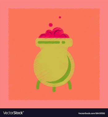 Flat shading style icon cauldron witches potion vector image