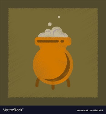 Flat shading style icon cauldron witches potion vector image