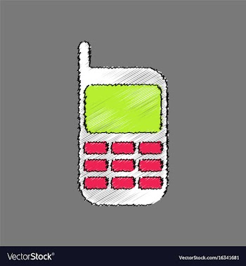 Flat shading style icon cellphone silhouette vector image