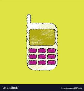Flat shading style icon cellphone silhouette vector image