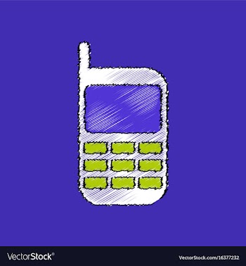 Flat shading style icon cellphone silhouette vector image