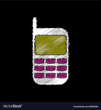 Flat shading style icon cellphone silhouette vector image