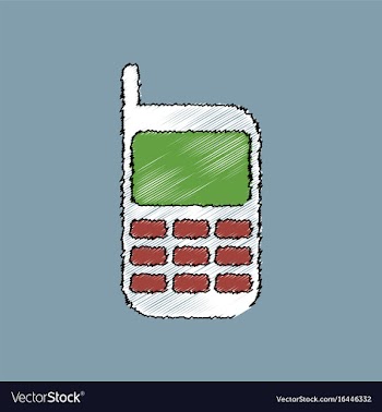 Flat shading style icon cellphone silhouette vector image
