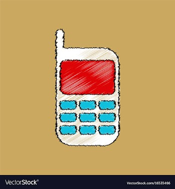 Flat shading style icon cellphone silhouette vector image