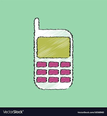 Flat shading style icon cellphone silhouette vector image