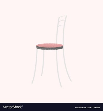 Flat shading style icon chair vector image