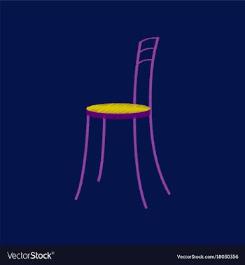 Flat shading style icon chair vector image