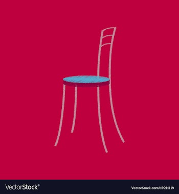 Flat shading style icon chair vector image