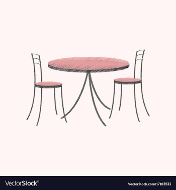 Flat shading style icon chairs and table vector image