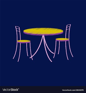 Flat shading style icon chairs and table vector image