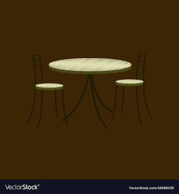 Flat shading style icon chairs and table vector image