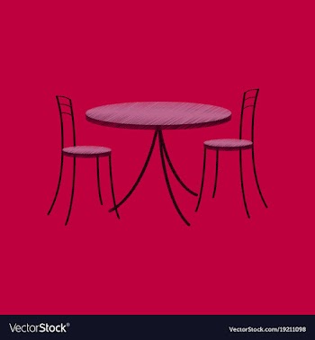 Flat shading style icon chairs and table vector image