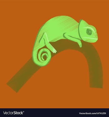 Flat shading style icon chameleon vector image