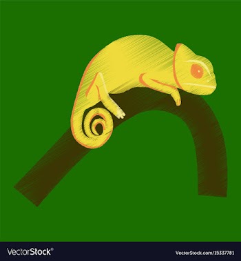 Flat shading style icon chameleon vector image