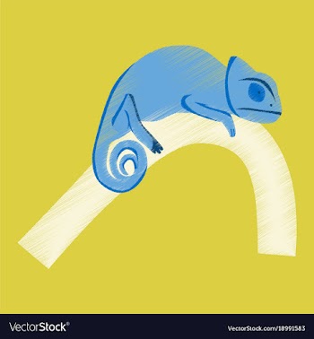 Flat shading style icon chameleon vector image