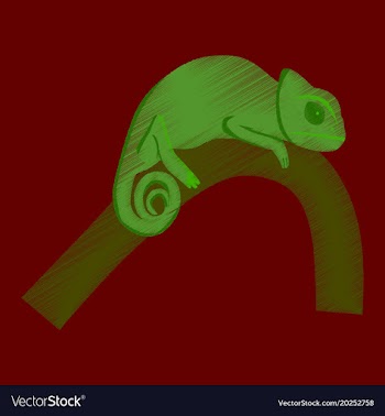 Flat shading style icon chameleon vector image