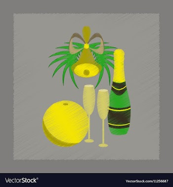Flat shading style icon champagne bell vector image