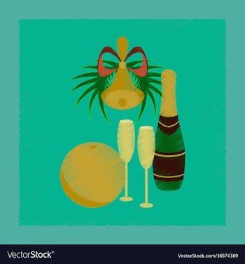 Flat shading style icon champagne bell vector image