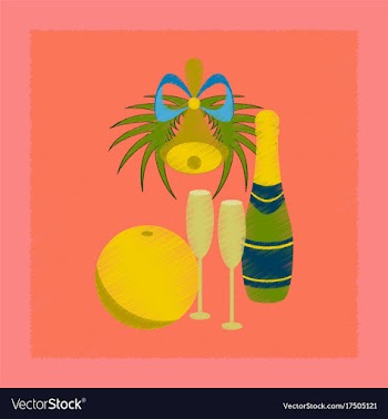 Flat shading style icon champagne bell vector image