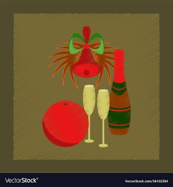 Flat shading style icon champagne bell vector image
