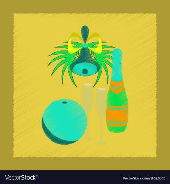 Flat shading style icon champagne bell vector image