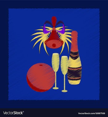 Flat shading style icon champagne bell vector image