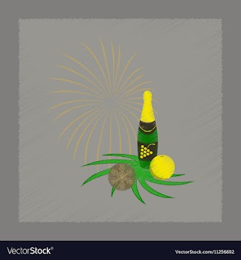 Flat shading style icon champagne candles vector image