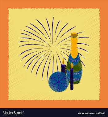 Flat shading style icon champagne candles vector image