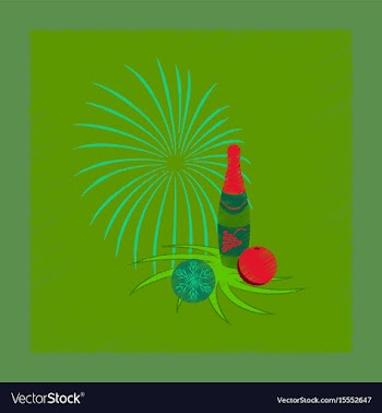 Flat shading style icon champagne candles vector image