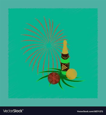 Flat shading style icon champagne candles vector image