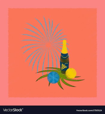 Flat shading style icon champagne candles vector image