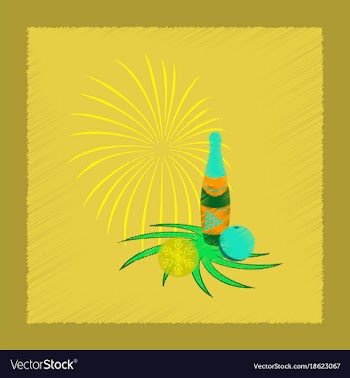 Flat shading style icon champagne candles vector image