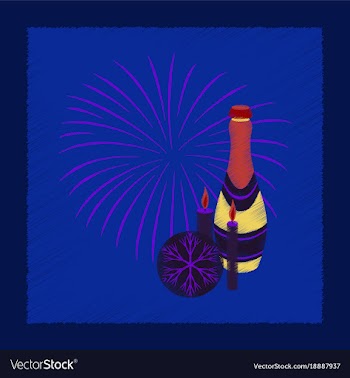 Flat shading style icon champagne candles vector image