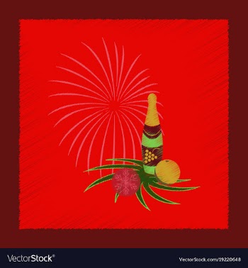 Flat shading style icon champagne candles vector image