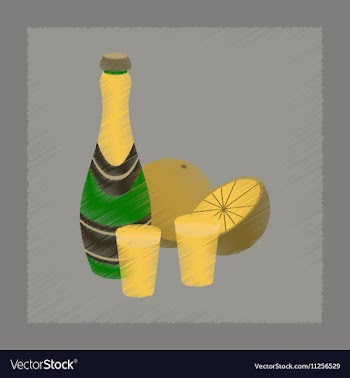 Flat shading style icon champagne oranges vector image