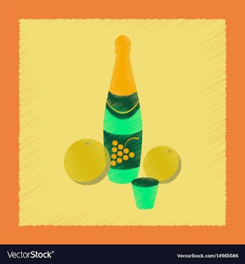 Flat shading style icon champagne oranges vector image