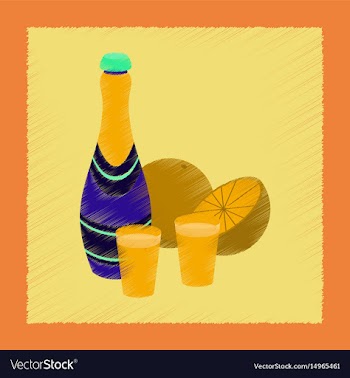Flat shading style icon champagne oranges vector image