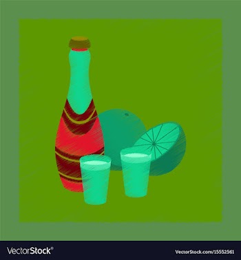 Flat shading style icon champagne oranges vector image