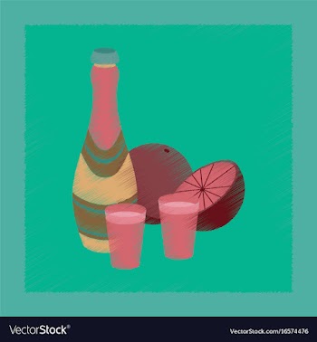 Flat shading style icon champagne oranges vector image