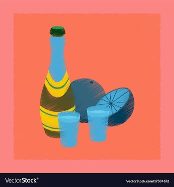 Flat shading style icon champagne oranges vector image