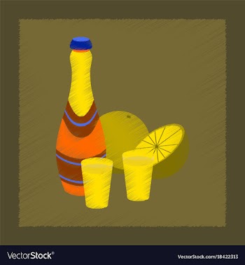 Flat shading style icon champagne oranges vector image