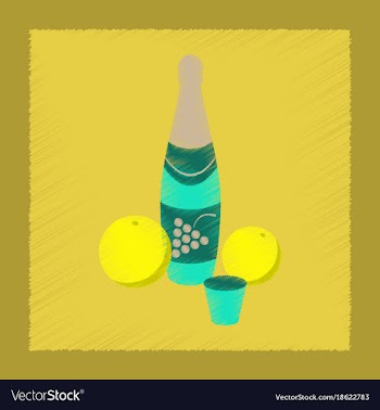 Flat shading style icon champagne oranges vector image