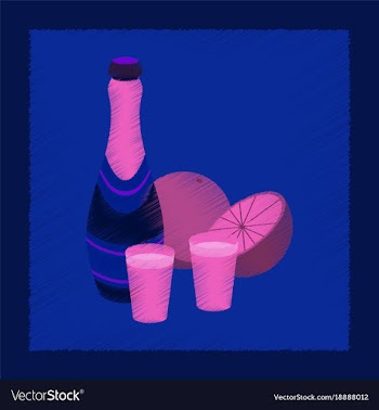 Flat shading style icon champagne oranges vector image